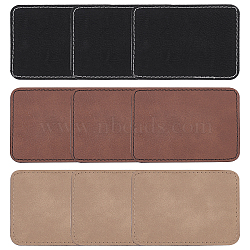 9Pcs 3 Colors Imitation Leather Laserable Label Tags, Sew on Blank Hat Patches, Rectangle, Mixed Color, 88x63x1.5mm, 3pcs/color(DIY-FG0003-46)