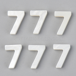 Natural Freshwater Shell Beads, Top Drilled Beads, Number, 10x7x3mm, Hole: 0.8mm(X-SSHEL-R048-005-07)