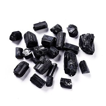 Rough Raw Natural Black Tourmaline Beads, No Hole/Undrilled, Nuggets, 7~30x10~21x12~18mm, about 76pcs/500g