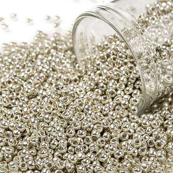 TOHO Round Seed Beads, Japanese Seed Beads, (558) Silver Metallic, 11/0, 2.2mm, Hole: 0.8mm, about 5555pcs/50g