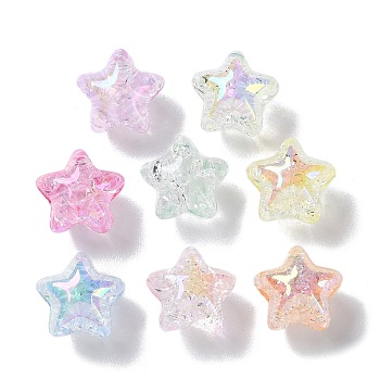 Transparent Acrylic Beads, Star, Mixed Color, 11x11.5x9.5mm, Hole: 2mm