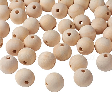 25mm Moccasin Round Wood Beads