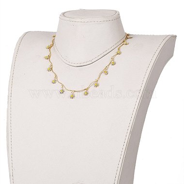 Ожерелья с подвесками из латуни и эмалью(NJEW-JN03227)-4