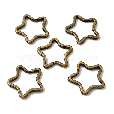 Antique Bronze Star Iron Split Key Rings
