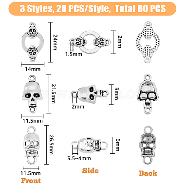 60Pcs 3 Styles Tibetan Style Alloy Connector Charms(FIND-FH0005-97)-2