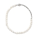 Collar de cuentas de perlas barrocas naturales con 304 cadena de clip de acero inoxidable para mujer(NJEW-JN04108)-1