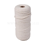 Cotton Macrame Cord, Round Macrame Rope for Wall Hangers, Boho Decorations, DIY Macrame Craft, Cornsilk, 3mm, about 109.36 Yards(100m)/Roll(PW-WGCB793-12)