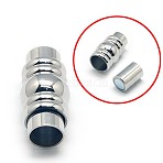 Tarnish Resistant 304 Stainless Steel Magnetic Clasps with Glue-in Ends, Column, Stainless Steel Color, 20x10mm(STAS-E006-43)