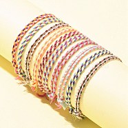 10Pcs 10 Colors Macrame Braided Cotton Cord Bracelets Set, Adjustable Stackable Bracelets for Women, Mixed Color, Inner Diameter: 1-3/4~3-3/4 inch(4.5~9.5cm), 1Pc/color(BJEW-FZ00009)