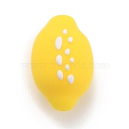 Food Grade Eco-Friendly Silicone Focal Beads, Chewing Beads For Teethers, DIY Nursing Necklaces Making, Lemon, Yellow, 25.5x17.5x16.5mm, Hole: 2mm(SIL-F002-10)