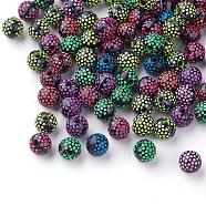 Craft Style Acrylic Beads, Round, Mixed Color, 8mm, Hole: 2mm, about 1920pcs/500g(SACR-Q187-19)