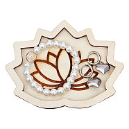 Wooden Crystal Ornament Display Tray, Lotus, for Home
Decoration, Navajo White, 96x126x9mm, Inner Diameter: 108x76mm(AJEW-WH0324-31B)