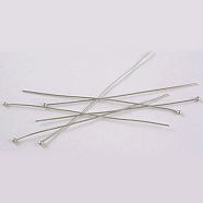 Platinum Plated Jewelry Accessory Brass Ball Head Pins, Size: about 0.5mm thick(24 Gauge), 20mm long, Head: 1.5mm(X-RP0.5x20mm)
