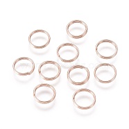 304 Stainless Steel Split Rings, Double Loops Jump Rings, Rose Gold, 8x1mm, Inner Diameter: 7mm, Single Wire: 0.5mm(STAS-P223-22RG-09)