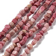 Natural Rhodochrosite Beads Strands, Nuggets, Tumbled Stone, 3~6x3.5~6x3.5~6mm, Hole: 1mm, 14.96''(38cm)(G-D081-A08)