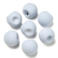 Rubberized Acrylic Beads, Round, Top Drilled, Light Steel Blue, 18x18x18mm, Hole: 3mm(OACR-G012-05D)