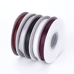Single Face Polyester Satin Ribbons, for Gift Packing, Party Decorate, Jewelry Making, Mixed Color, 10mm, about 20yard/roll(SRIB-G008-M4)