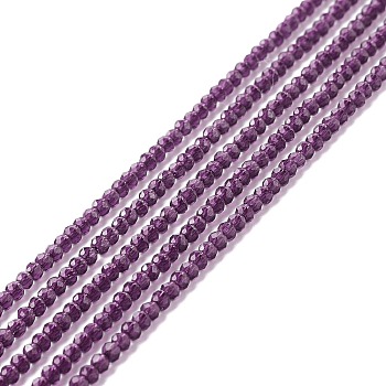 Transparent Glass Beads Strands, Faceted, Round, Medium Violet Red, 2mm, Hole: 0.6mm, about 182~201pcs/strand, 14.57~15.24 inch((37~38.7cm)