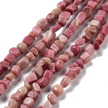 Natural Rhodochrosite Beads Strands, Nuggets, Tumbled Stone, 3~6x3.5~6x3.5~6mm, Hole: 1mm, 14.96''(38cm)