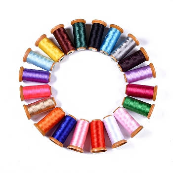Polyester Threads, for Jewelry Making, Mixed Color, 0.12mm, about 1640.41 yards(1500m)/roll