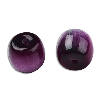 Resin Beads, Imitation Gemstone, Barrel, Purple, 8x7mm, Hole: 1.6mm