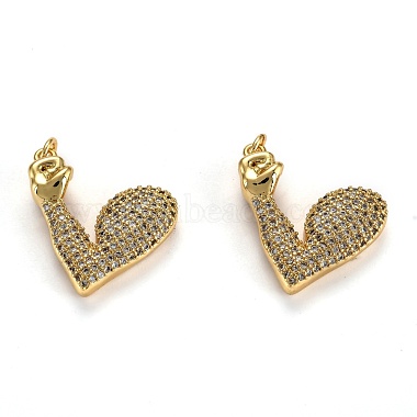 Real 18K Gold Plated Clear Body Brass+Cubic Zirconia Pendants