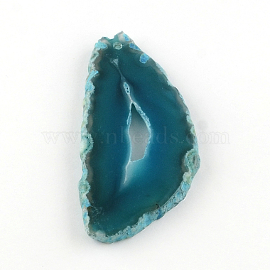 Dyed Mixed Shape Natural Agate Gemstone Big Pendants(G-R300-07)-2