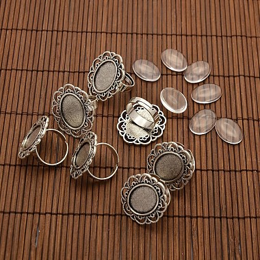 Clear Oval Alloy + Glass Ring Making