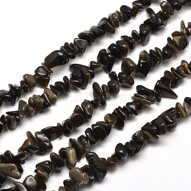 Chip Golden Sheen Obsidian Beads