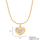 Natural Shell Heart Pendant Necklace with Stainless Steel Chains(KA9286-1)-2