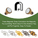 Round Brass Magnetic Clasps with Loops(KK-PH0026-07M)-4