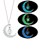 3Pcs 3 Colors Platinum Plated Alloy Crescent Moon Pendant Necklaces Set(NJEW-AN0001-31)-3