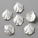 Pearlized Acrylic Imitation Pearl Pendants, Leaf Charms, White, 20x17.5~18x4mm, Hole: 1.5mm(SACR-WH0011-01B)