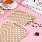 50Pcs Kraft Paper Bags, No Handles, Food Storage Bags, Peru, Polka Dot, 18x13cm, 50pcs/set(CARB-LP0001-02)