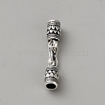 Sterling Silver Cord End/Tips, Lotus, Antique Silver, 32mm(STER-WH0028-002B-AS)