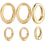 8Pcs 2 Styles Rack Plating Brass Spring Gate Rings, Cadmium Free & Nickel Free & Lead Free, Long-Lasting Plated, Oval Rings, Real 18K Gold Plated, 12~18x8~13x3mm, 9 Gauge, Inner Diameter: 7.5~13x5~8mm, 4pcs/style(KK-BBC0014-15)