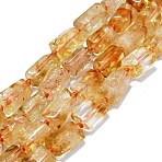 Heated Natural Citrine Beads Strands, Nuggets, 10~13x7~8mm, Hole: 0.8mm, about 28~30pcs/strand, 15.75''(40cm)(G-O170-113)