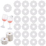 Paper Wine Glass Charms, Blank Goblet Marker, Flower, White, 50x0.5mm(DIY-WH0060-46A-01)