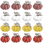 24Pcs 4 Colors Alloy Enamel Charms, for Thanksgiving Day, Pumpkin, Mixed Color, 10.5x10mm, Hole: 1.4mm, 6pcs/color(FIND-SC0011-48)
