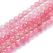 Cherry Quartz Glass Bead Strands, Round, 6mm, Hole: 1mm, about 70pcs/strand, 15.7 inch(G-R412-14-6mm)