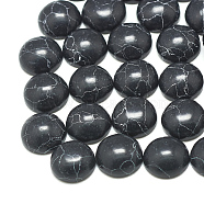 Synthetic Turquoise Cabochons, Dyed, Half Round/Dome, Black, 4x2mm(X-TURQ-S290-12A-4mm)