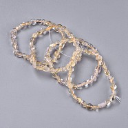 Natural Citrine Bead Stretch Bracelets, Tumbled Stone, Nuggets, Inner Diameter: 2~2-1/4 inch(5.2~5.6cm)(BJEW-K213-66)