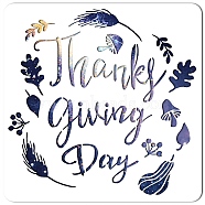 Plastic Drawing Painting Stencils Templates, Square, Thanksgiving Day Themed Pattern, 30x30cm(DIY-WH0244-020)
