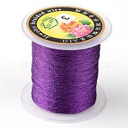 Round Metallic Thread, Embroidery Thread, 6-Ply, Purple, 0.6mm, about 87.48 yards(80m)/roll(MCOR-L001-0.6mm-27)