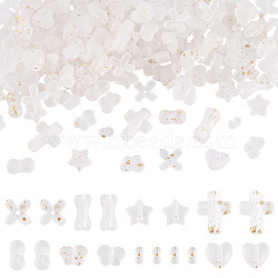 DIY Jewelry Making Findings Kits, including Acrylic Beads & Bead Caps & Charms, Mixed Color, 15x7x6.5mm, Hole: 2.5mm(DIY-TA0012-54D)