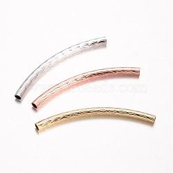 Brass Tube Beads, Curved, Cadmium Free & Nickel Free & Lead Free, Mixed Color, 45x3mm, Hole: 2mm(KK-D519-04-NR)