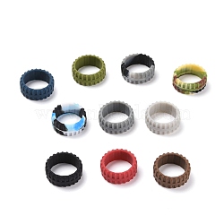 Textured Silicone Wedding Ring for Men, Durable Rubber Safe Band for Love, Couple, Souvenir and Outdoor Workout Gym Active Exercise Style, Mixed Color, US Size 6, Inner Diameter: 17mm, 10pcs/bag(RJEW-H547-10)