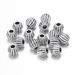 Tibetan Style Alloy Spacer Beads, Lead Free & Cadmium Free, Bicone, Antique Silver Color, 4x4.5mm, Hole: 1mm(LF0300Y)