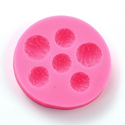 Food Grade Silicone Molds, Fondant Molds, For DIY Cake Decoration, Chocolate, Candy Mold, Half Round, Hot Pink, 80x14mm, Inner Diameter: 17~22mm(DIY-B042-01)
