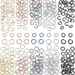 300Pcs 10 Styles 304 Stainless Steel Jump Rings, Open Jump Rings, Mixed Color, 4~6x0.6~1mm, Inner Diameter: 2.8~4.6mm, 30pcs/style(STAS-UN0038-44)